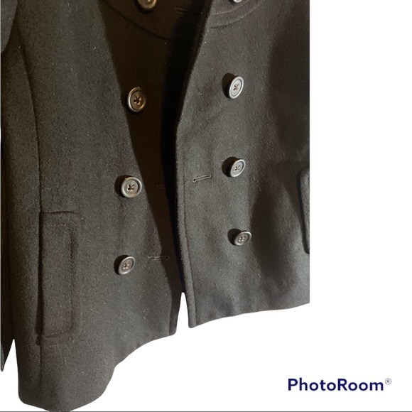 J. Crew cashmere/wool blend Black pea Coat - Picture 5 of 10